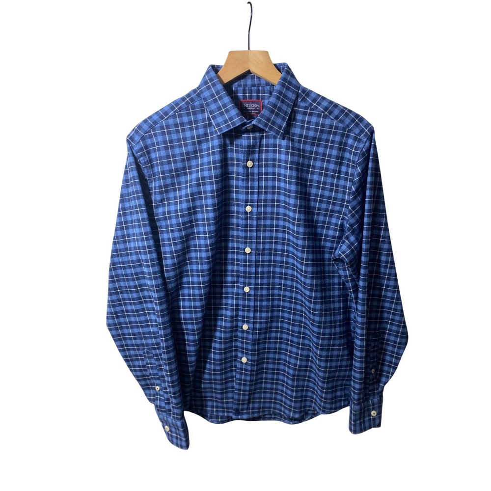 UNTUCKit Melville Blue Plaid Long Sleeve Button‎ Down Shirt Mens Medium Regular